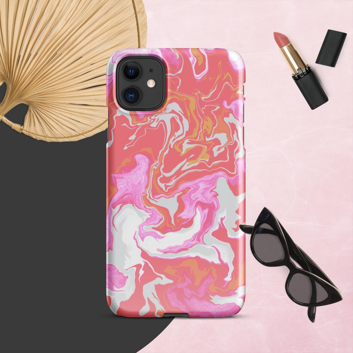 Peach Marble Case iPhone - Clover Collection Shop