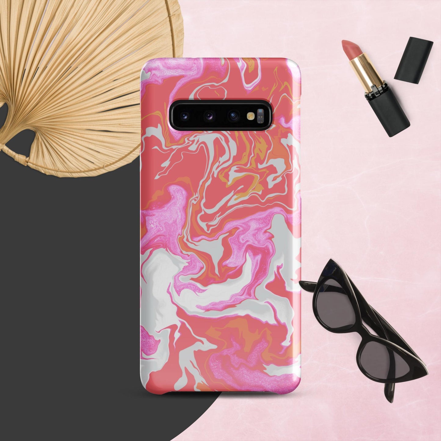 Peach Marble Case Samsung - Clover Collection Shop