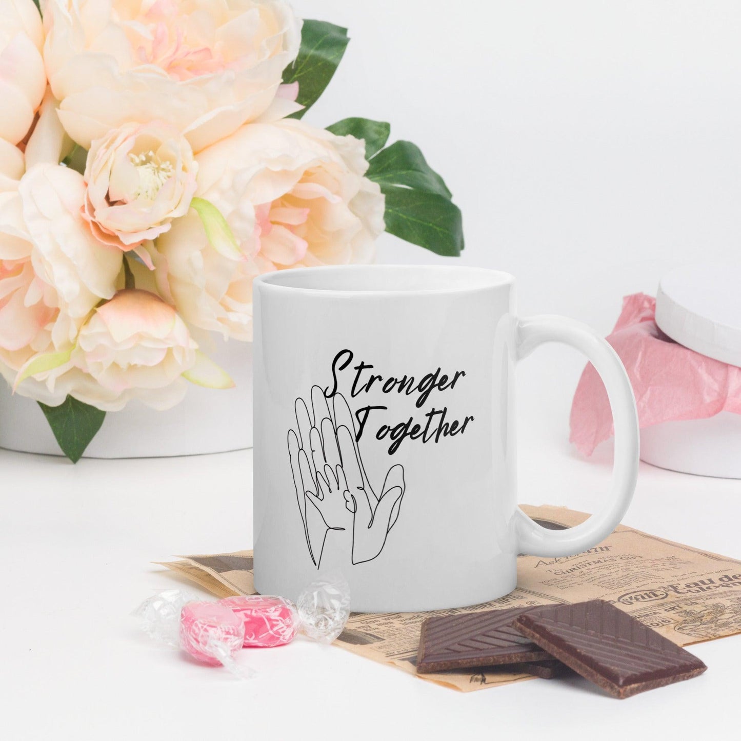 “Stronger Together” Handprint Mug - Clover Collection Shop