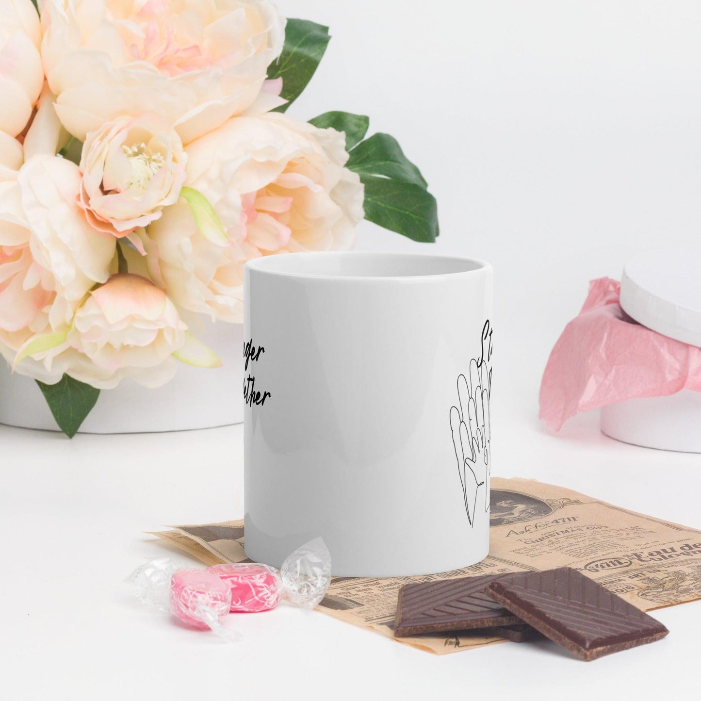 “Stronger Together” Handprint Mug - Clover Collection Shop