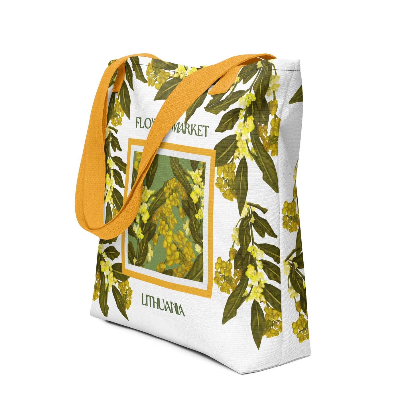 The Rue (Lithuania) Flower Market Premium Tote Bag - Clover Collection Shop
