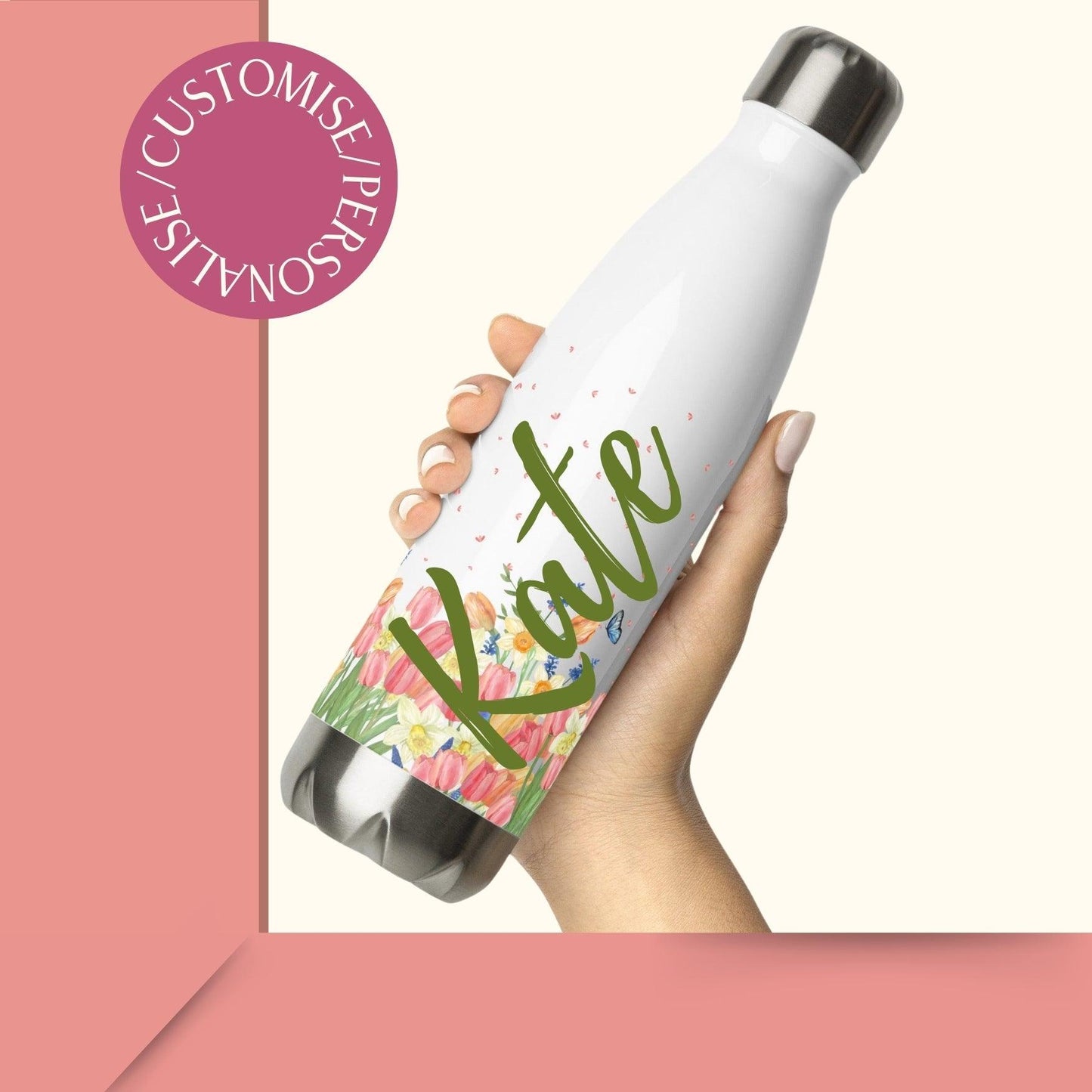 Tulip Spring Stainless Steel Water Bottle - Clover Collection Shop
