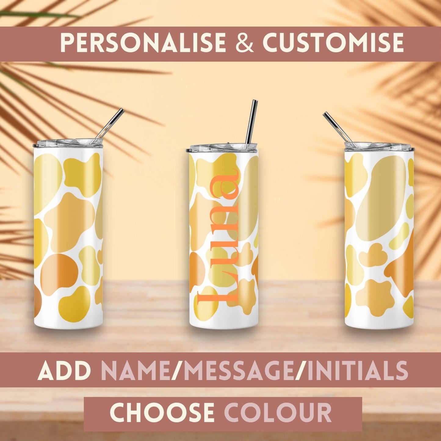 Yellow Patch Stainless Steel Tumbler - Clover Collection Shop
