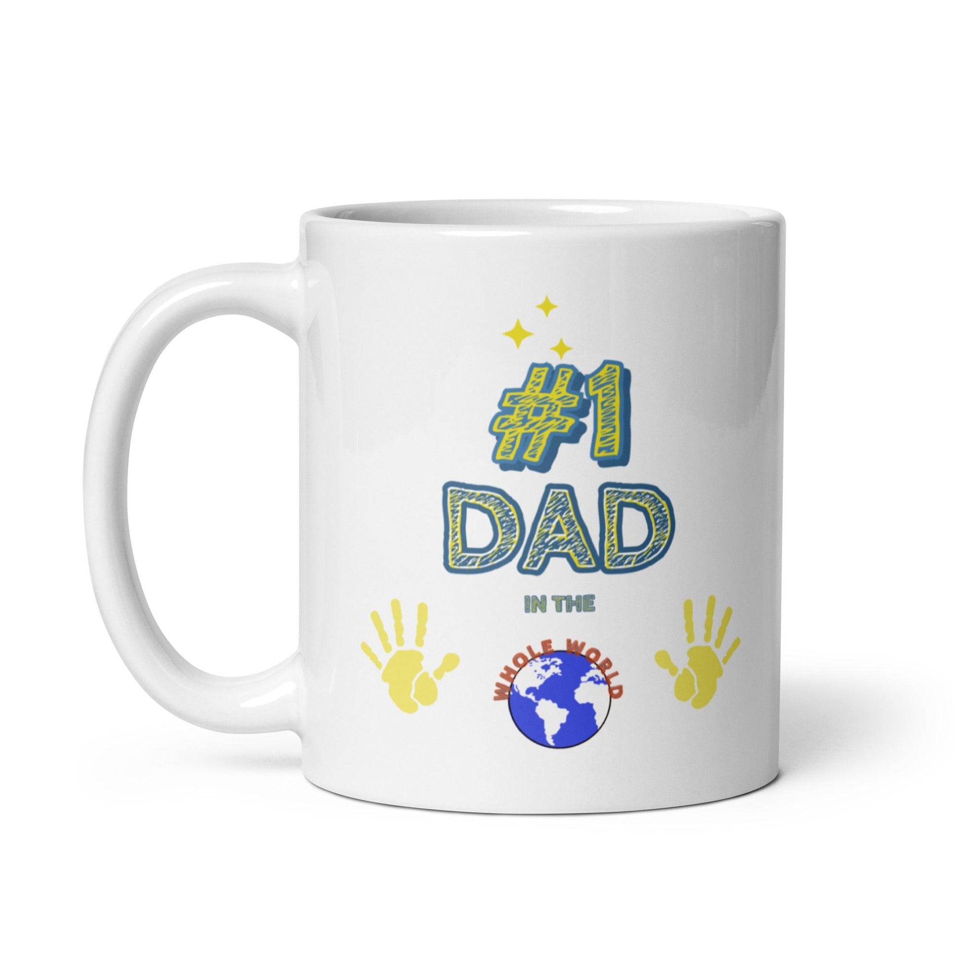'#1 DAD IN THE WORLD' Glossy Mug Gift - Clover Collection Shop