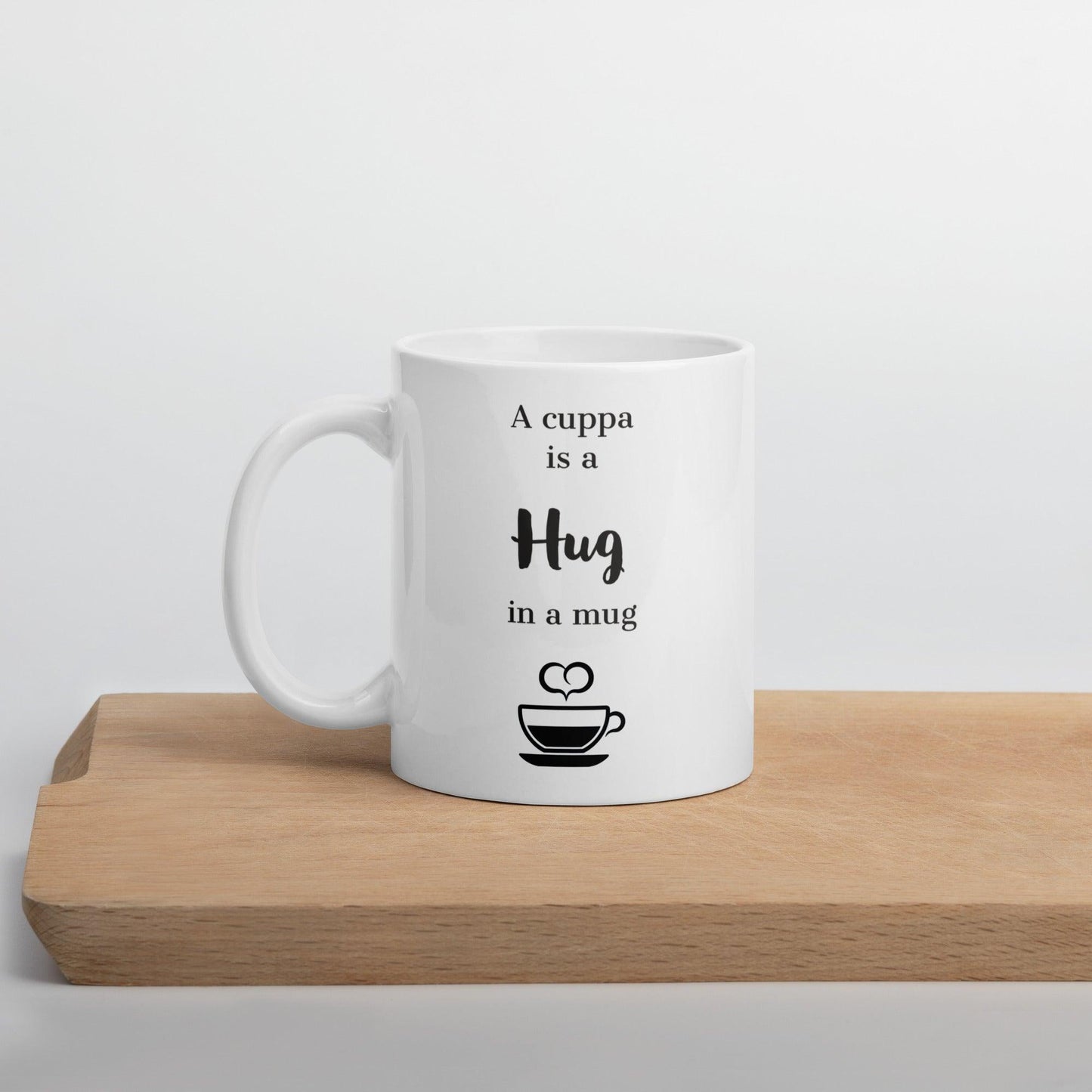 'A Cuppa Is a Hug in a Cup' Glossy Mug Gift - Clover Collection Shop