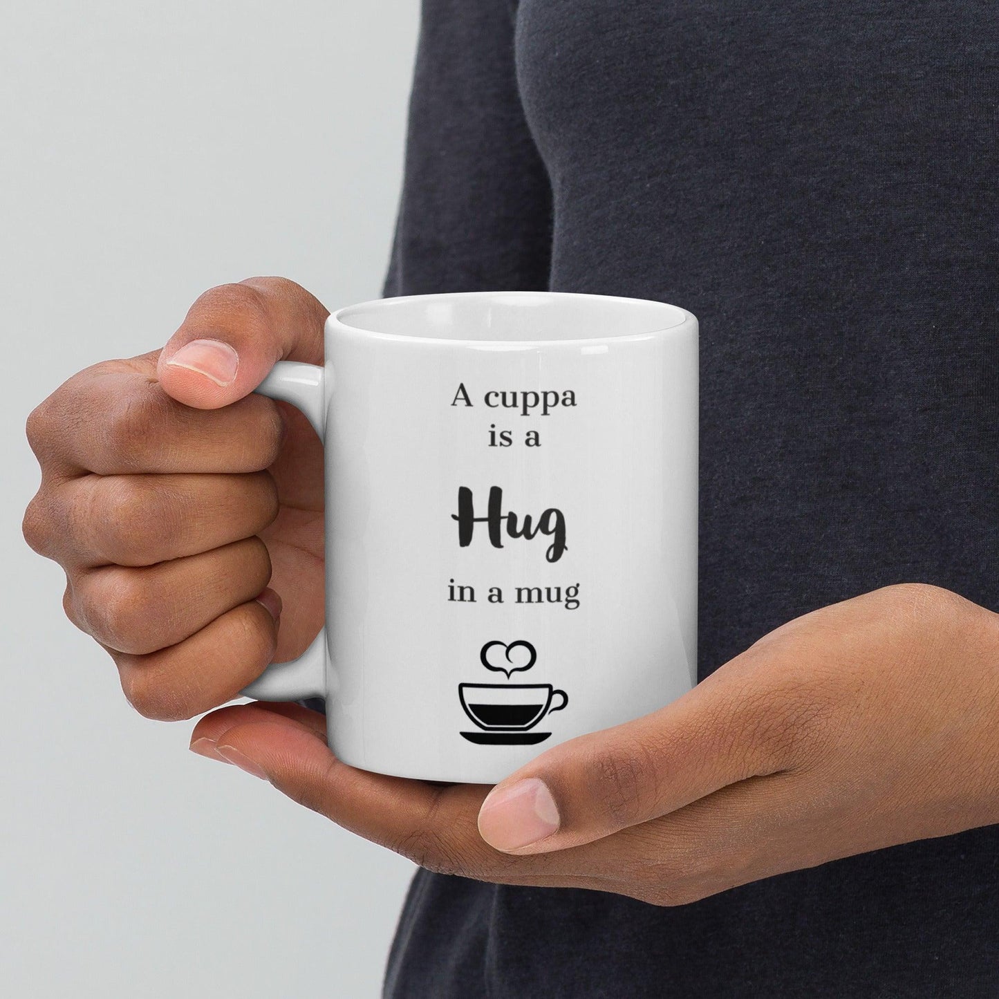 'A Cuppa Is a Hug in a Cup' Glossy Mug Gift - Clover Collection Shop