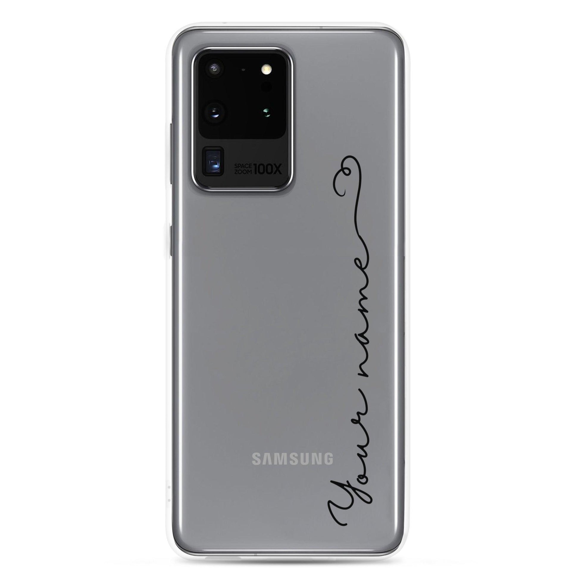 Add Your Name in Cursive Script - Clear Case for Samsung - Clover Collection Shop