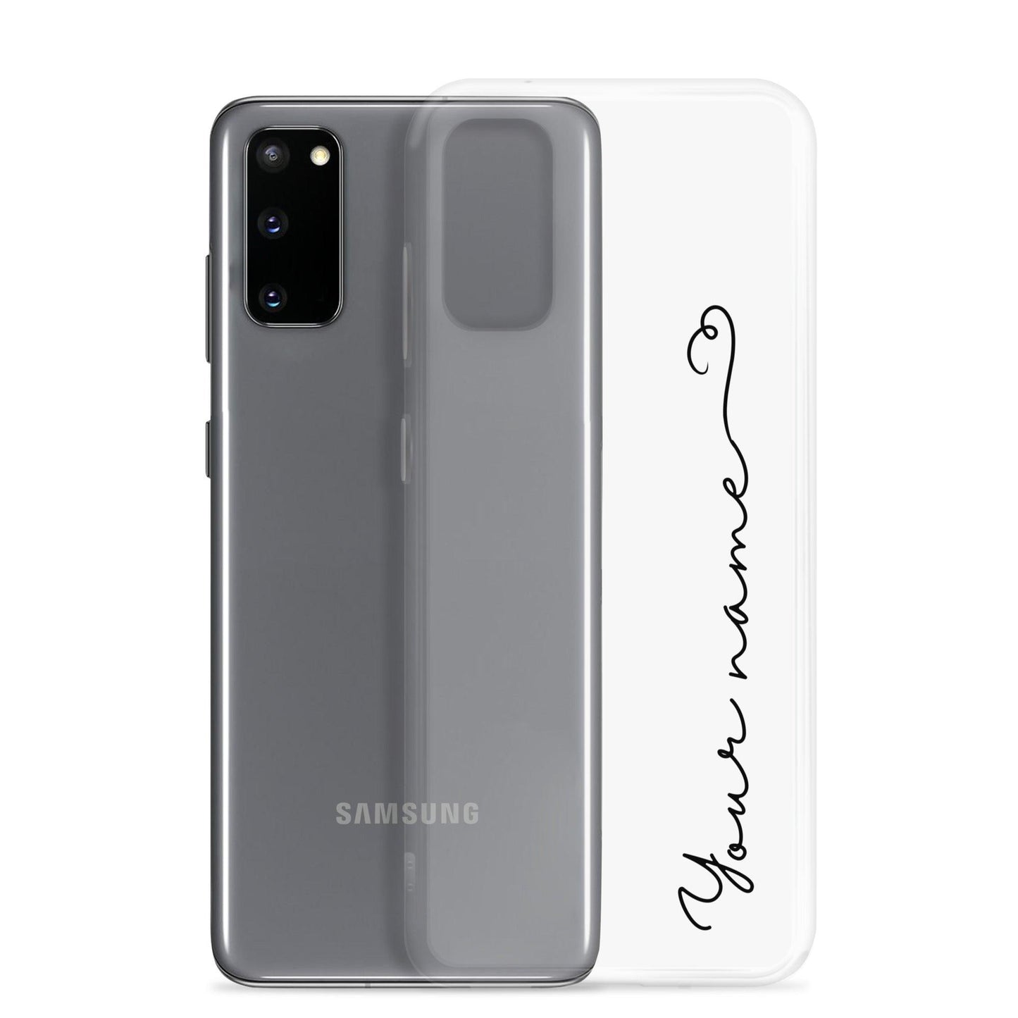 Add Your Name in Cursive Script - Clear Case for Samsung - Clover Collection Shop