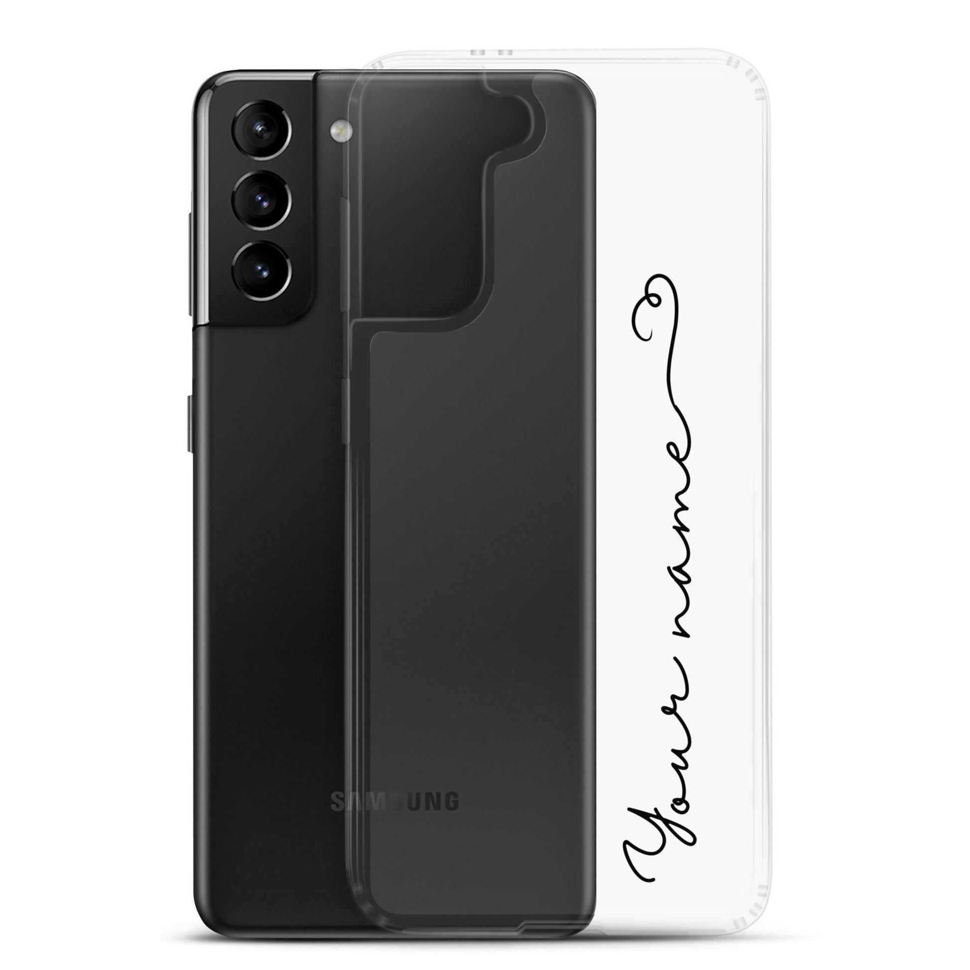 Add Your Name in Cursive Script - Clear Case for Samsung - Clover Collection Shop