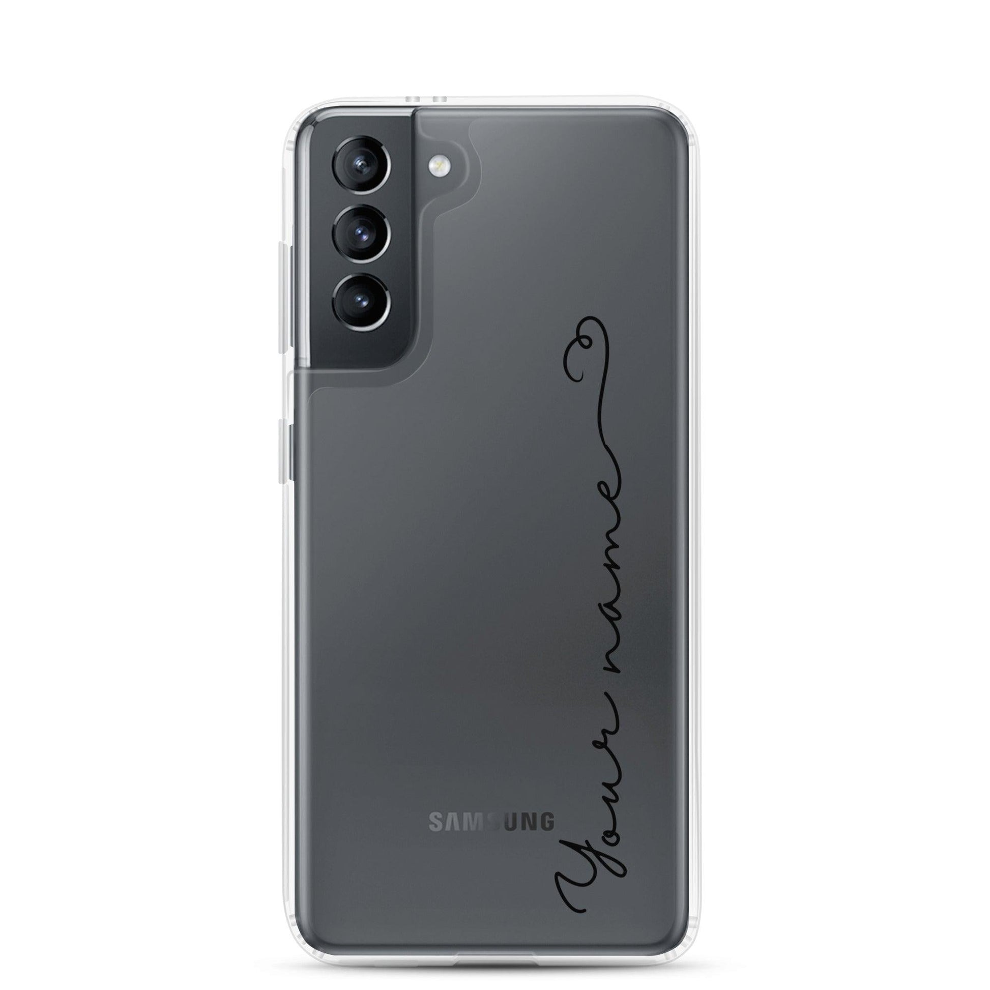 Add Your Name in Cursive Script - Clear Case for Samsung - Clover Collection Shop