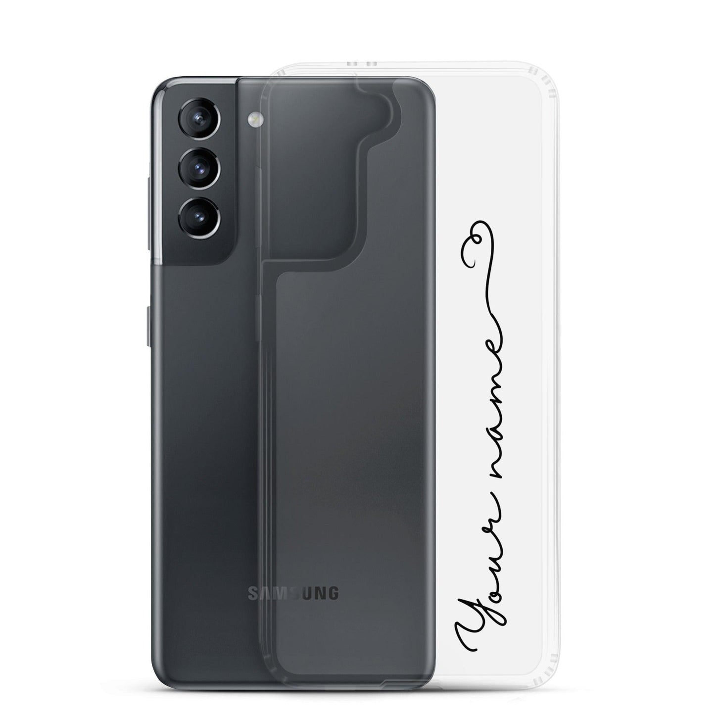 Add Your Name in Cursive Script - Clear Case for Samsung - Clover Collection Shop