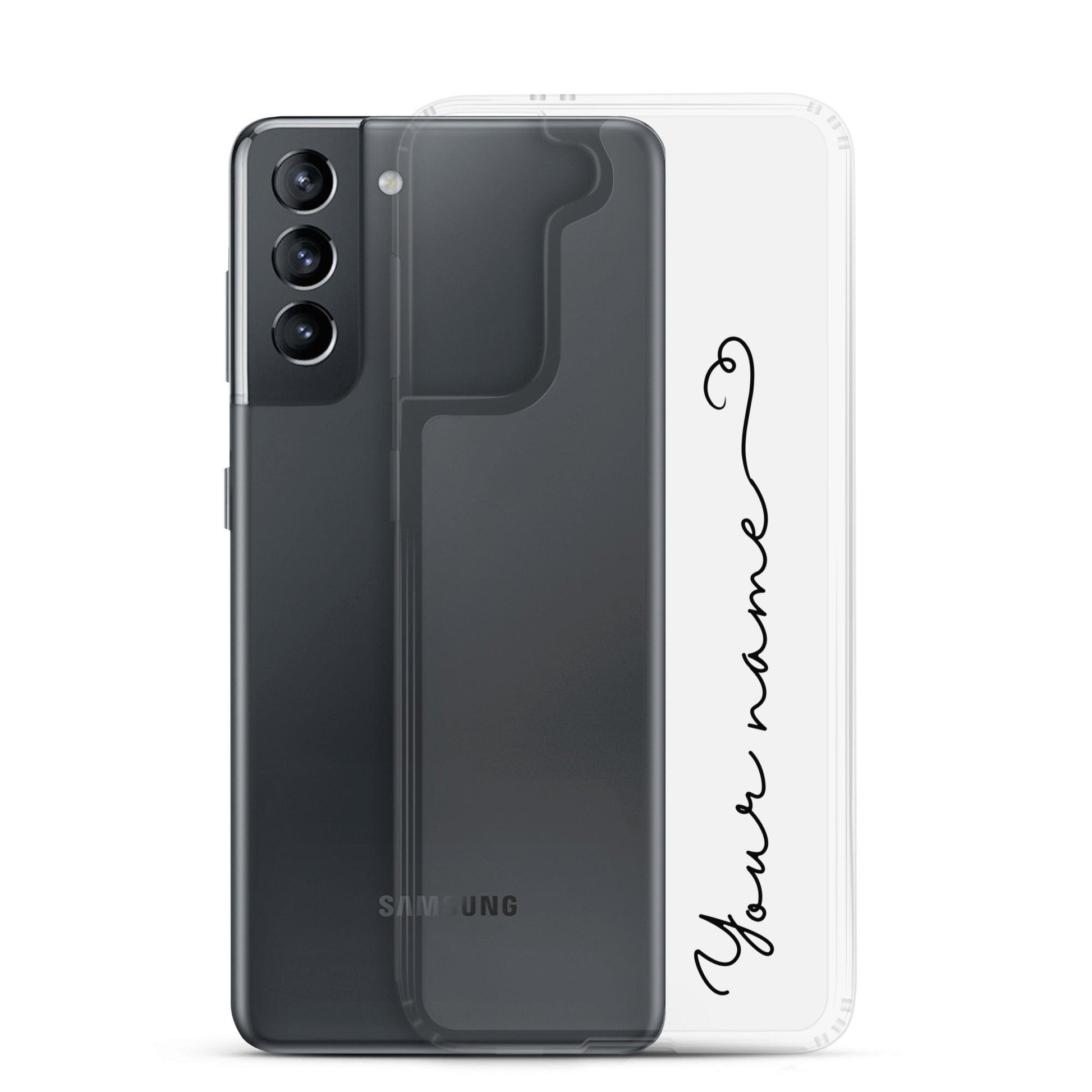 Add Your Name in Cursive Script - Clear Case for Samsung - Clover Collection Shop