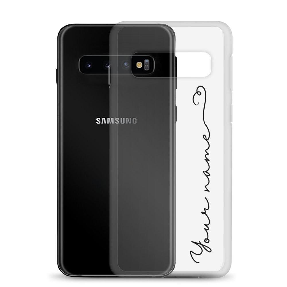 Add Your Name in Cursive Script - Clear Case for Samsung - Clover Collection Shop