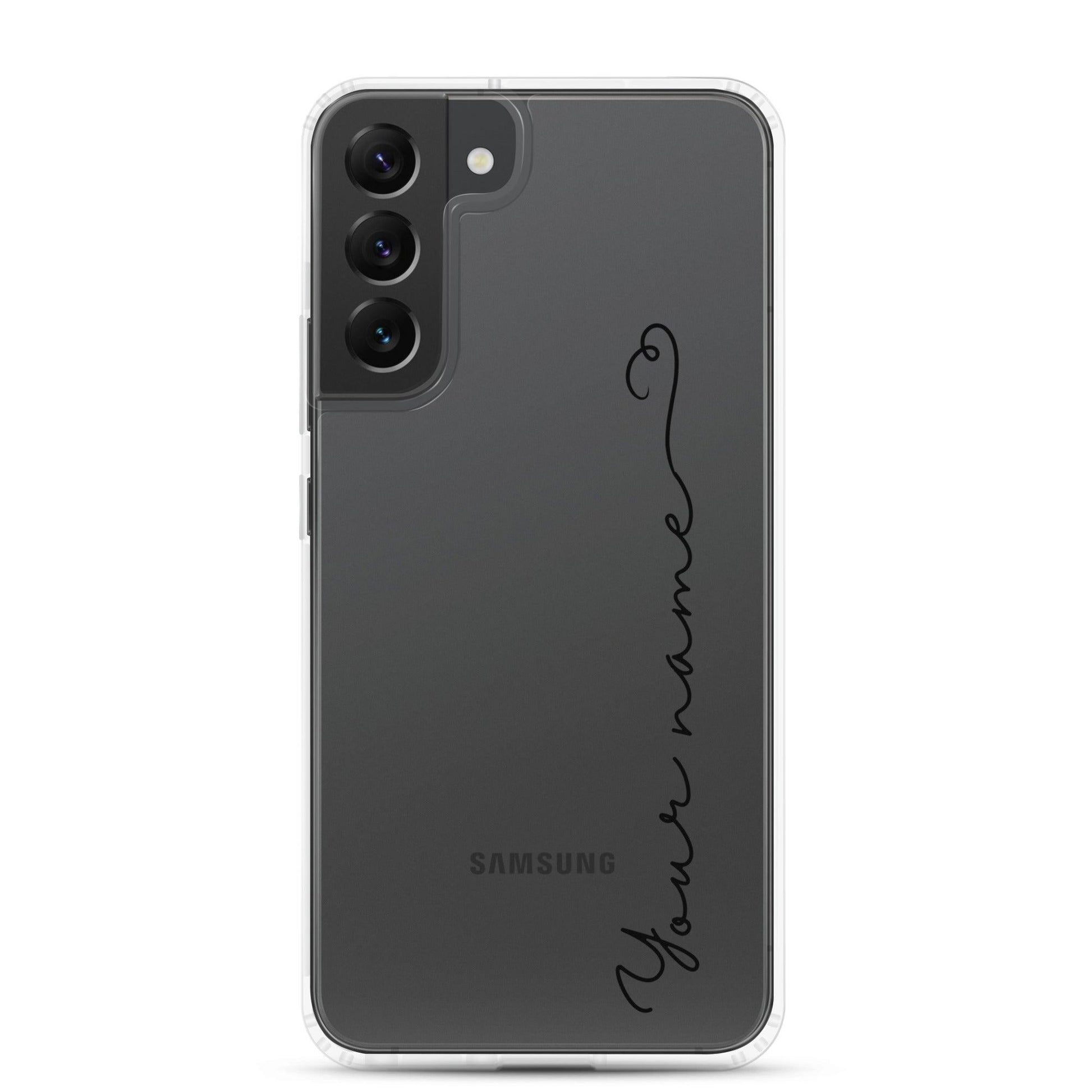 Add Your Name in Cursive Script - Clear Case for Samsung - Clover Collection Shop