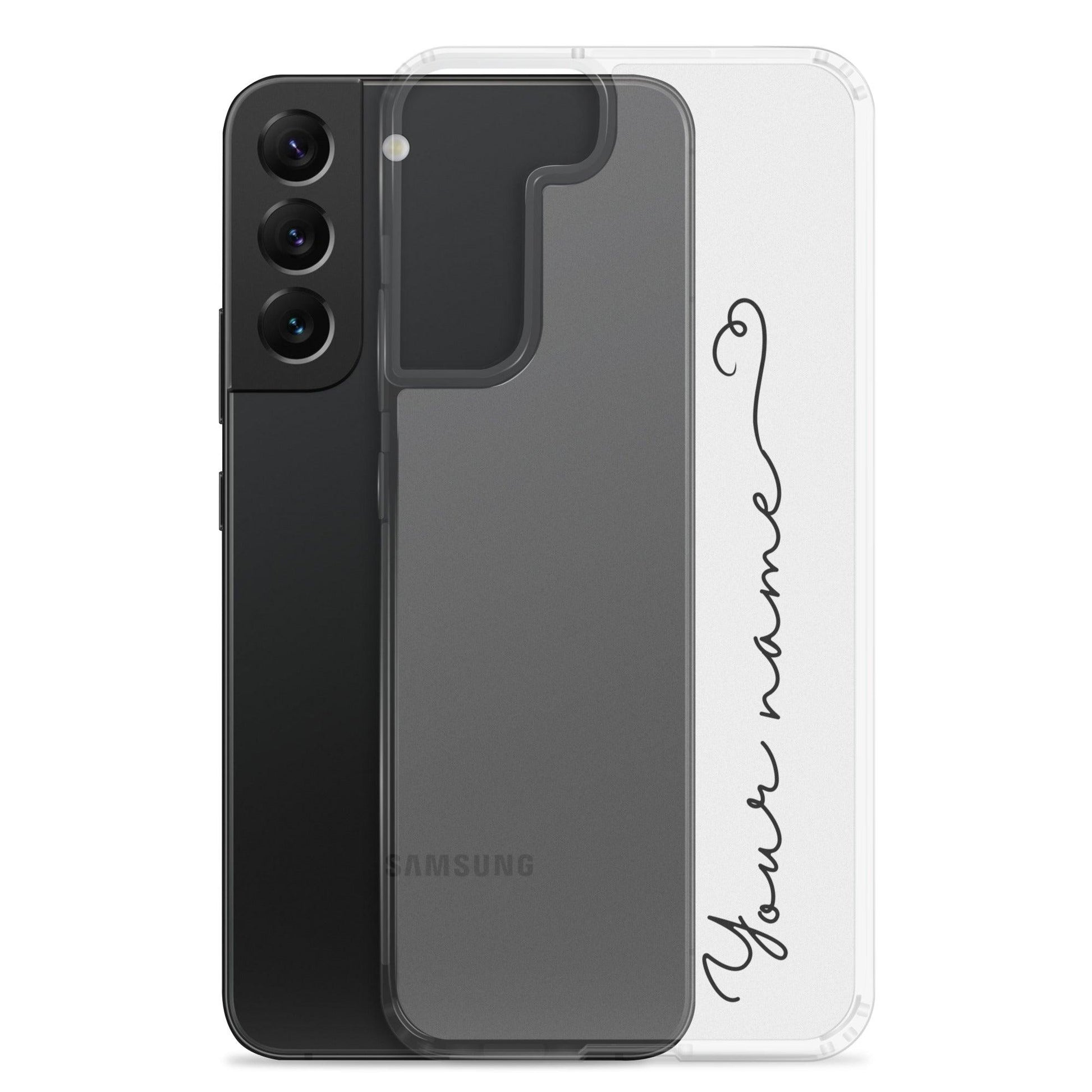 Add Your Name in Cursive Script - Clear Case for Samsung - Clover Collection Shop