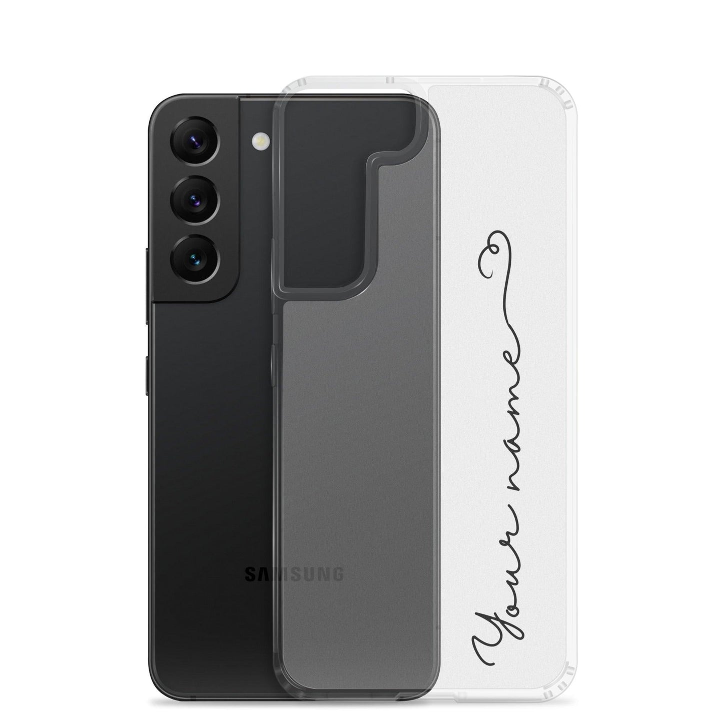 Add Your Name in Cursive Script - Clear Case for Samsung - Clover Collection Shop