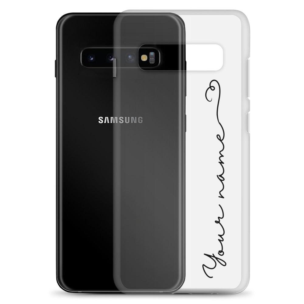 Add Your Name in Cursive Script - Clear Case for Samsung - Clover Collection Shop