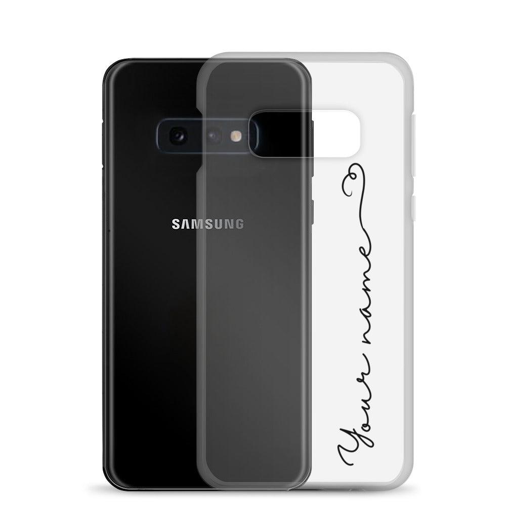 Add Your Name in Cursive Script - Clear Case for Samsung - Clover Collection Shop