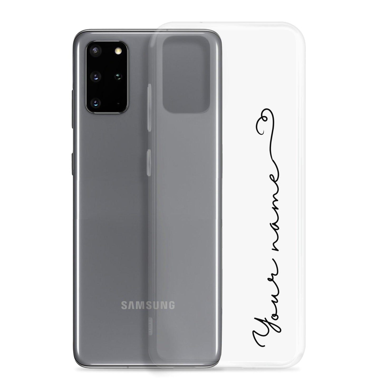 Add Your Name in Cursive Script - Clear Case for Samsung - Clover Collection Shop