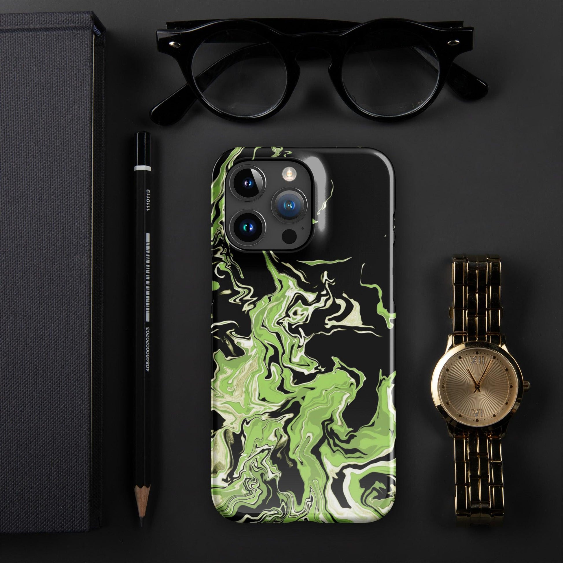 Alien Green Marble Case iPhone - Clover Collection Shop