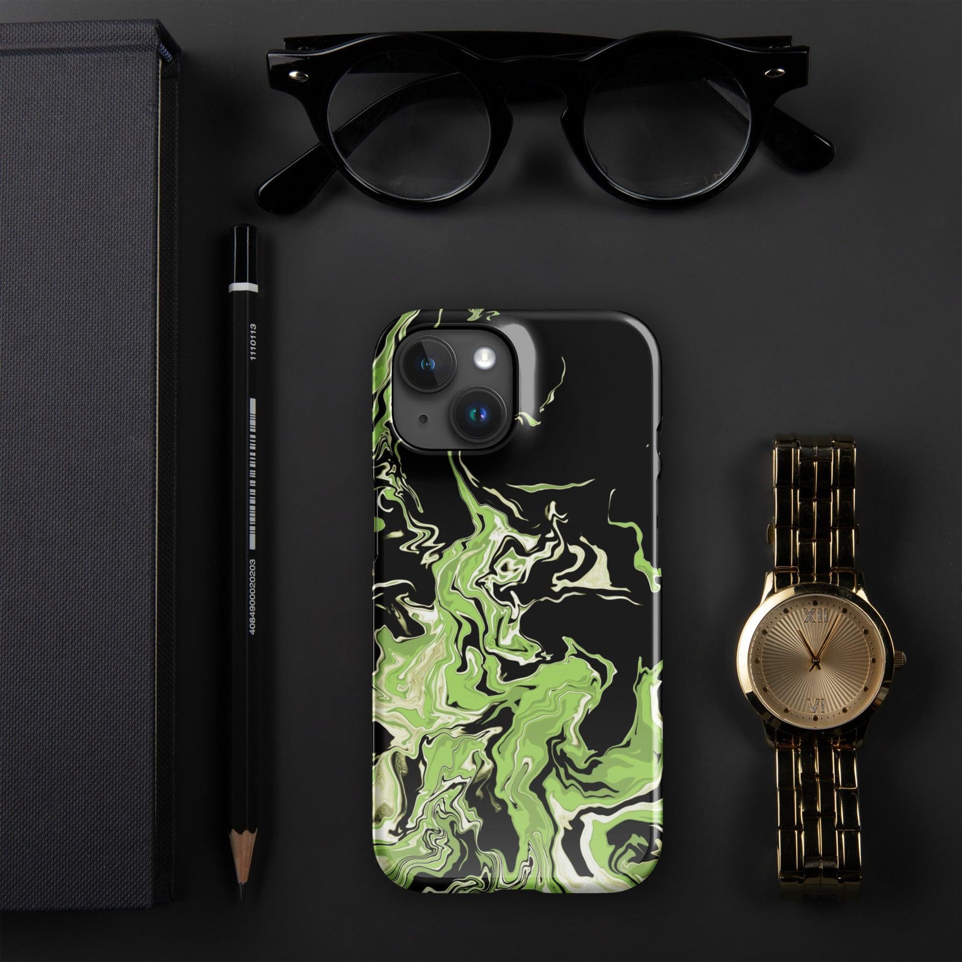 Alien Green Marble Case iPhone - Clover Collection Shop