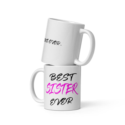 'BEST SISTER EVER' Glossy Mug Gift - Clover Collection Shop