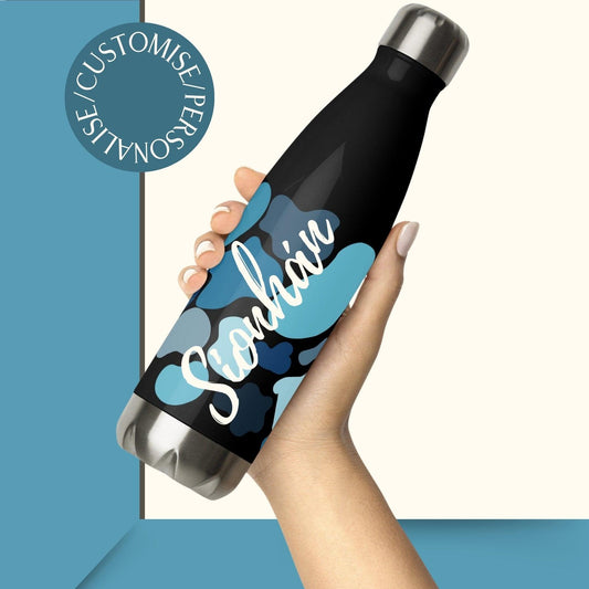 Blue Patch Stainless Steel Water Bottle - Clover Collection Shop