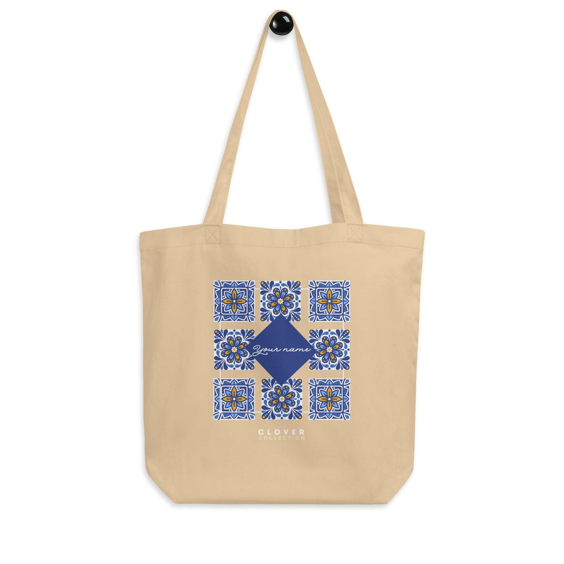 Blue Tile Eco Tote Bag - Clover Collection Shop