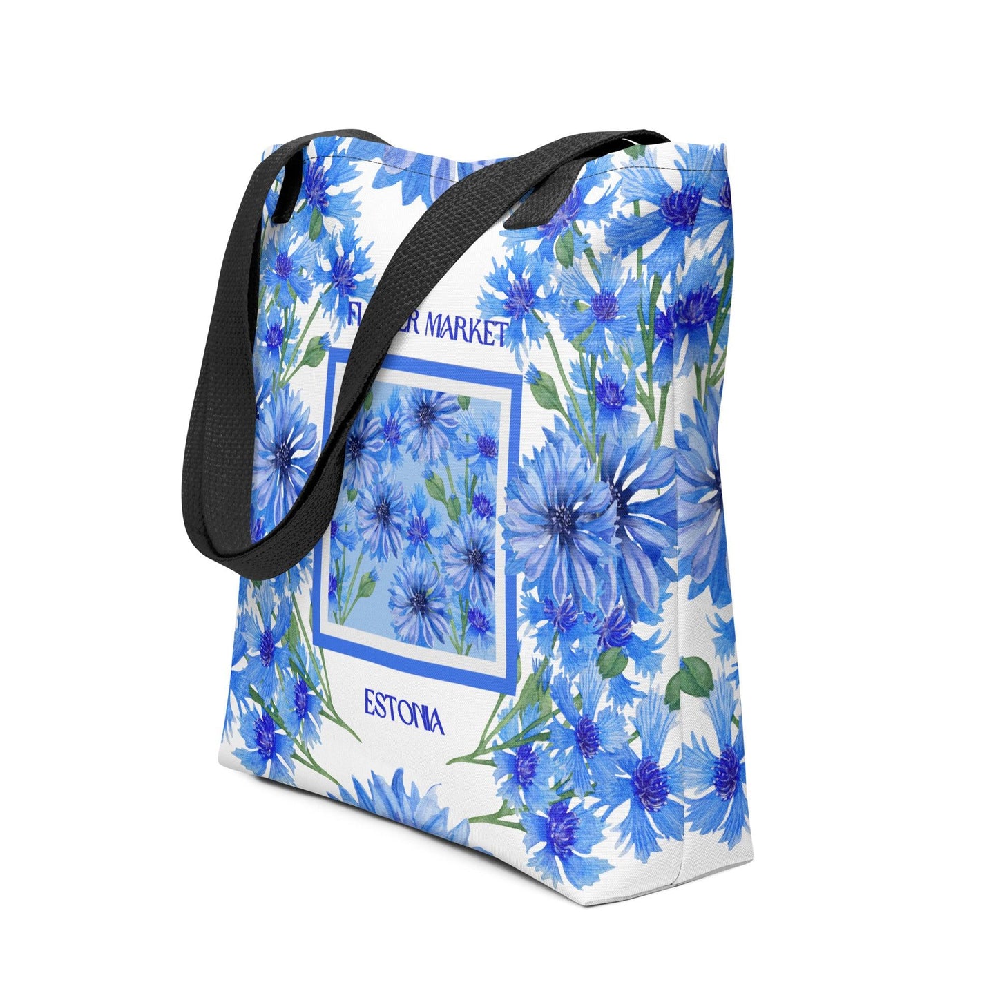 Cornflower (Estonia) Flower Market Premium Tote Bag - Clover Collection Shop