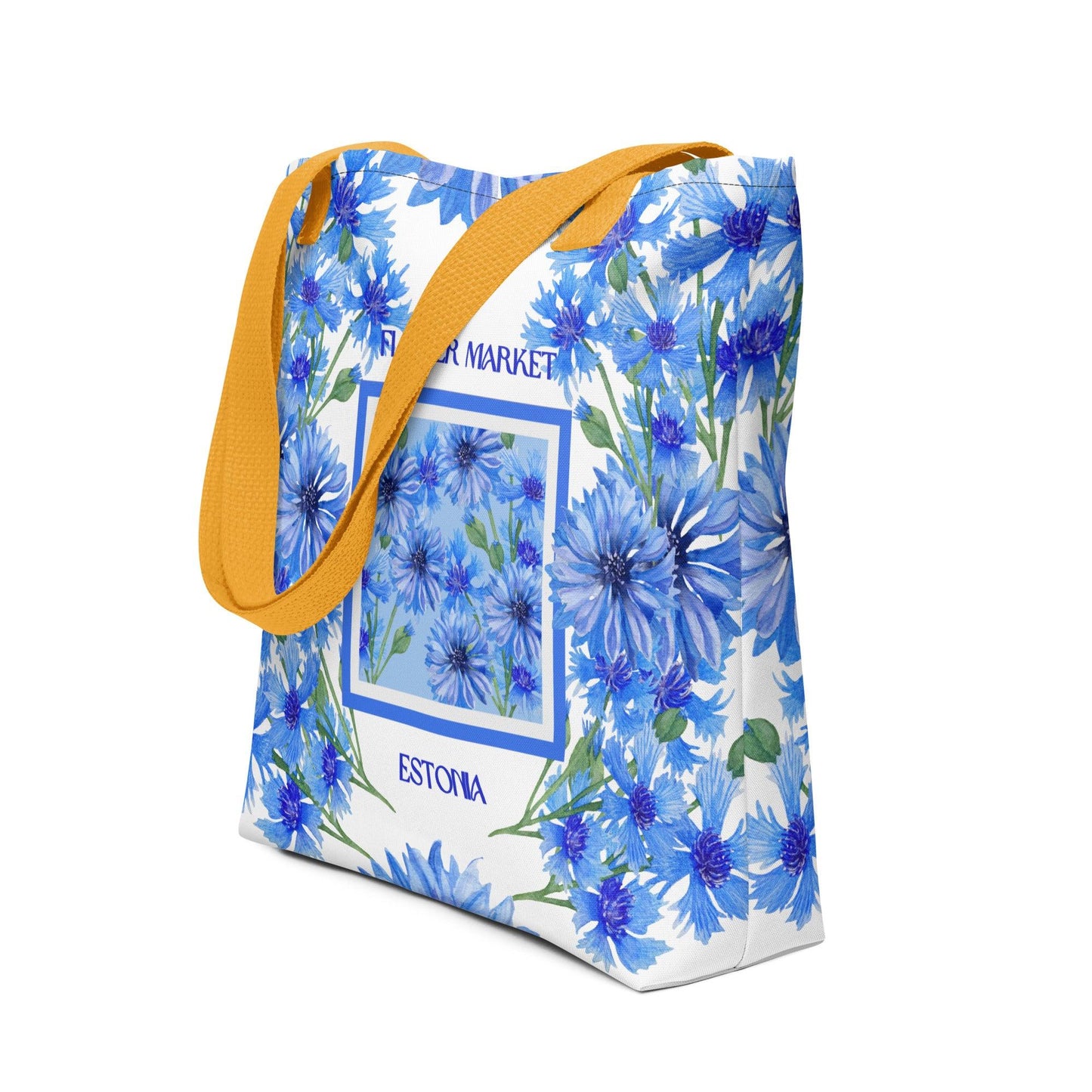 Cornflower (Estonia) Flower Market Premium Tote Bag - Clover Collection Shop