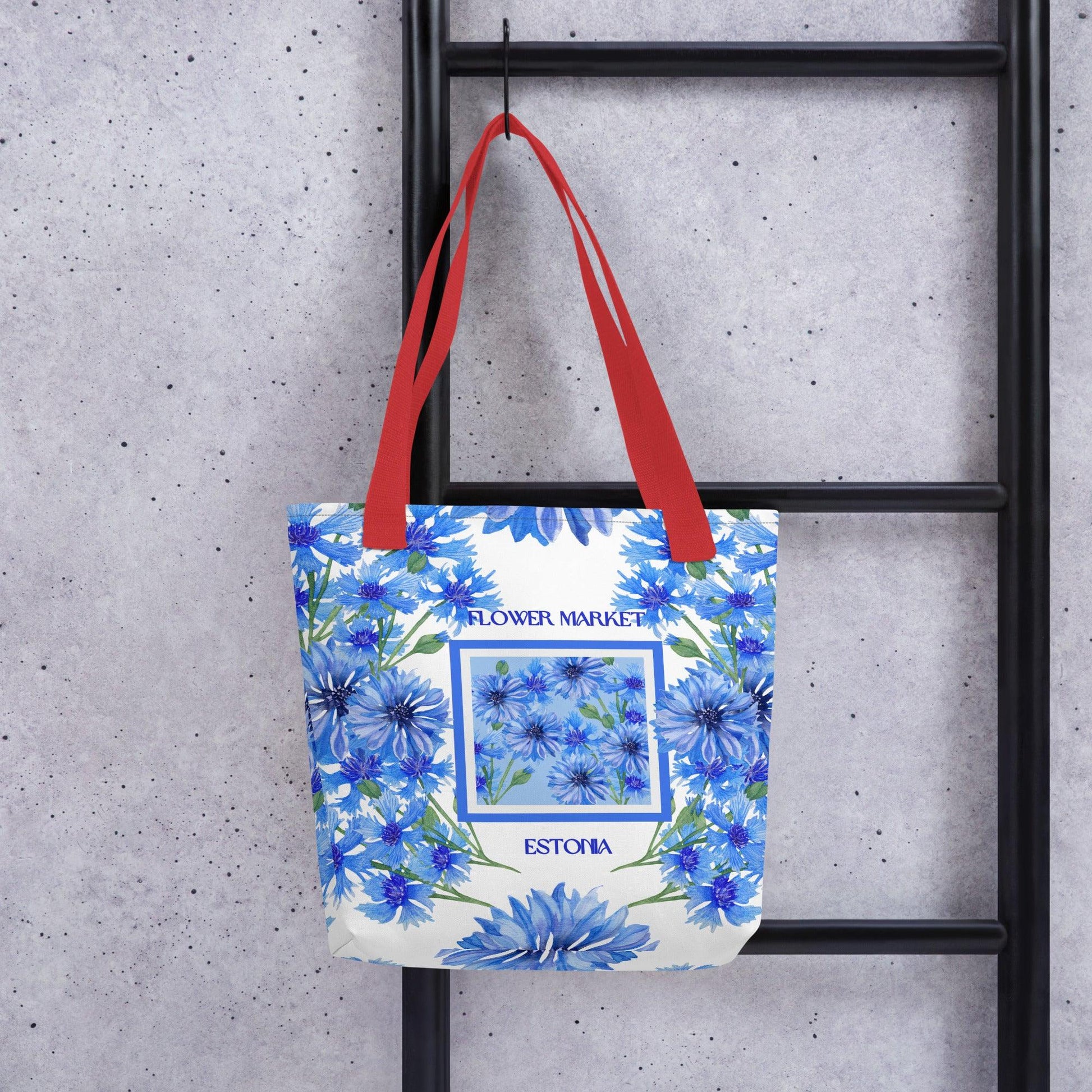 Cornflower (Estonia) Flower Market Premium Tote Bag - Clover Collection Shop