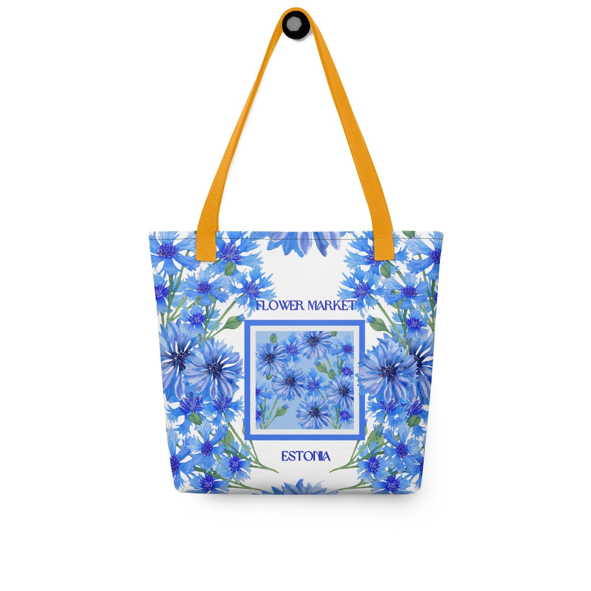 Cornflower (Estonia) Flower Market Premium Tote Bag - Clover Collection Shop