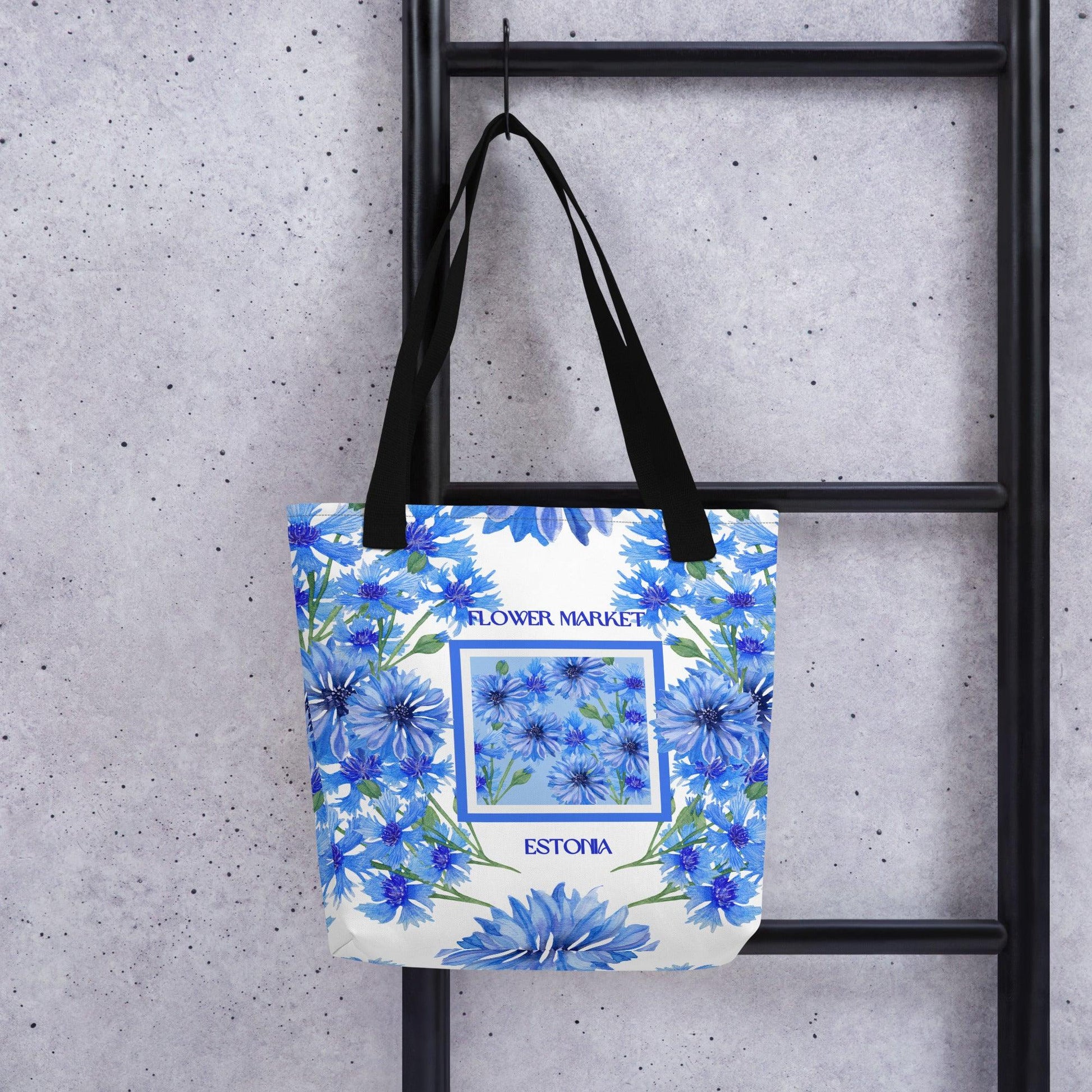 Cornflower (Estonia) Flower Market Premium Tote Bag - Clover Collection Shop