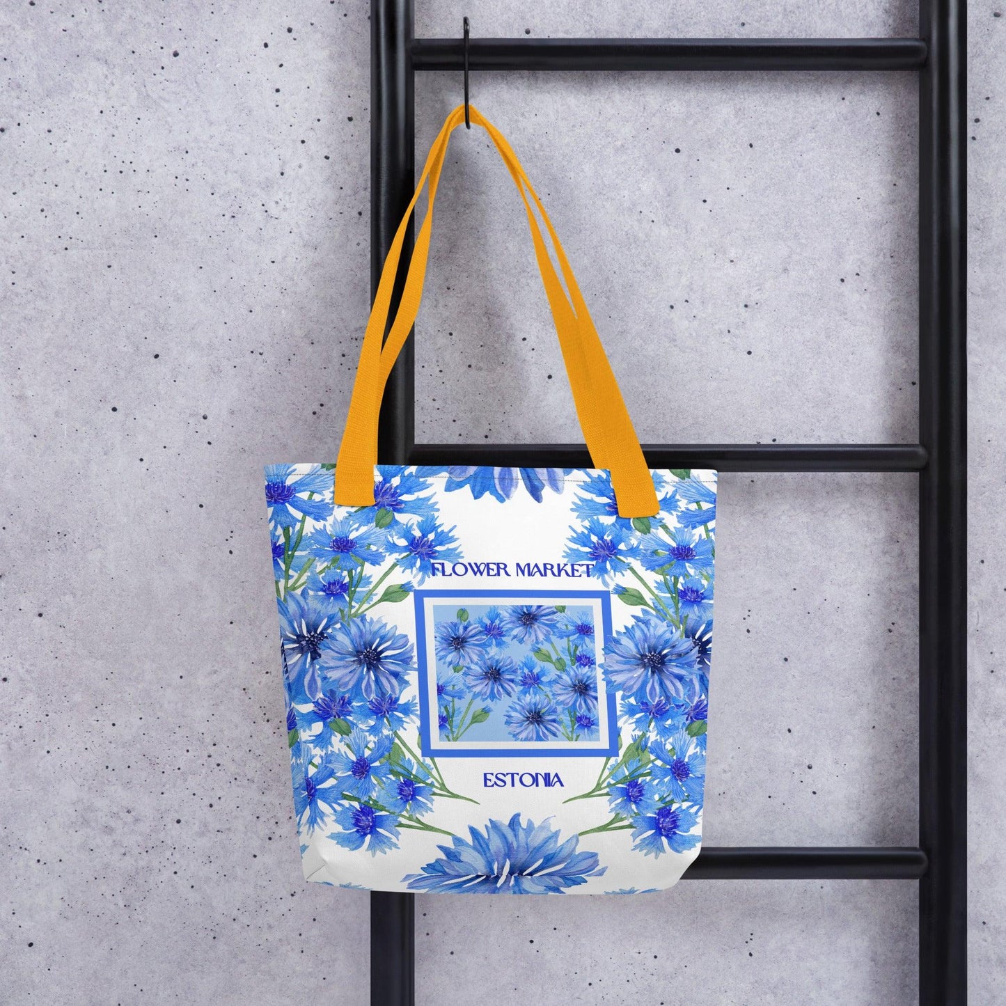 Cornflower (Estonia) Flower Market Premium Tote Bag - Clover Collection Shop