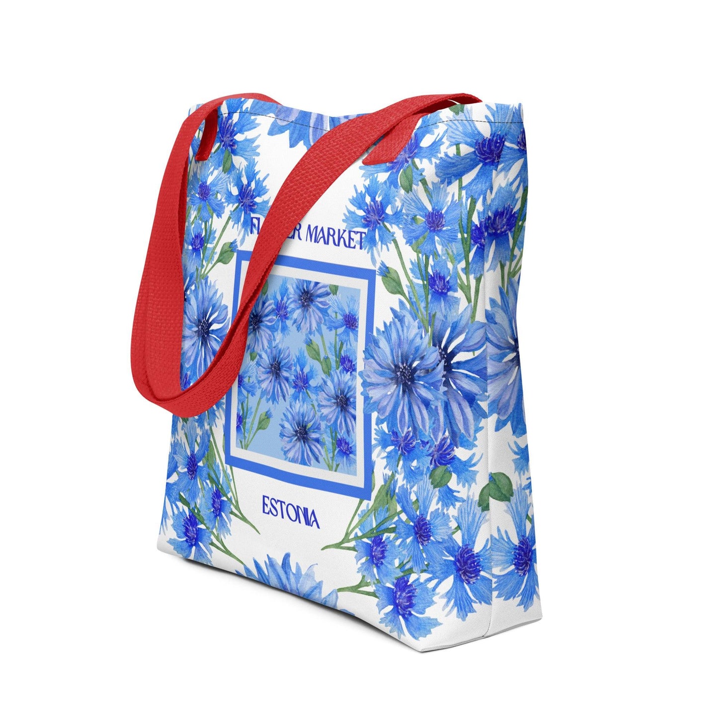 Cornflower (Estonia) Flower Market Premium Tote Bag - Clover Collection Shop