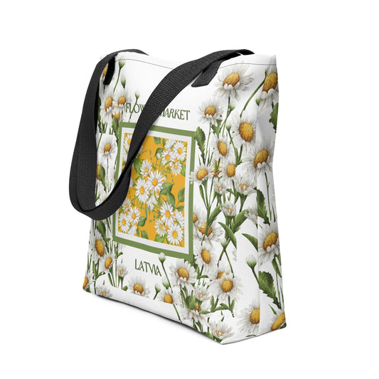 Daisies (Latvia) Flower Market Premium Tote Bag - Clover Collection Shop