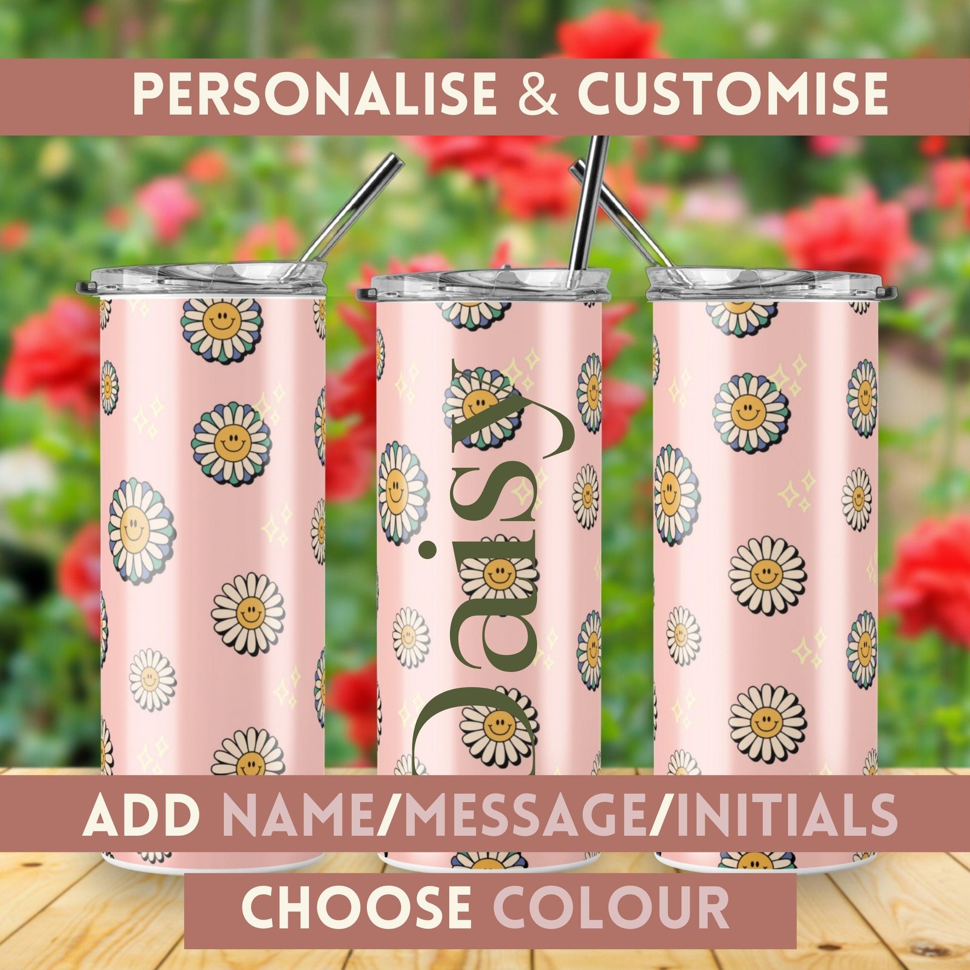 Daisy Power Stainless Steel Tumbler - Clover Collection Shop