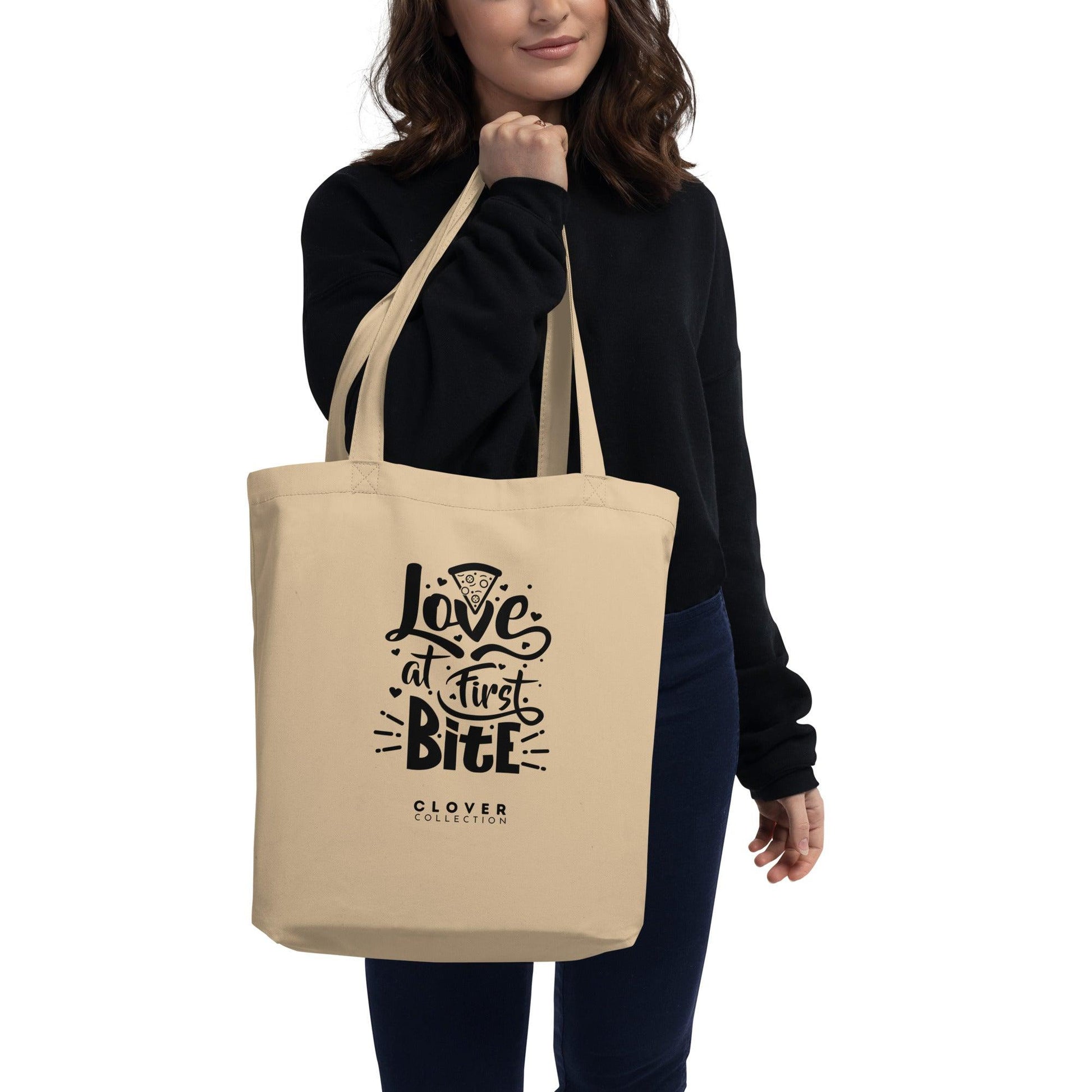 Eco Tote Bag “Love at First Bite” - Clover Collection Shop