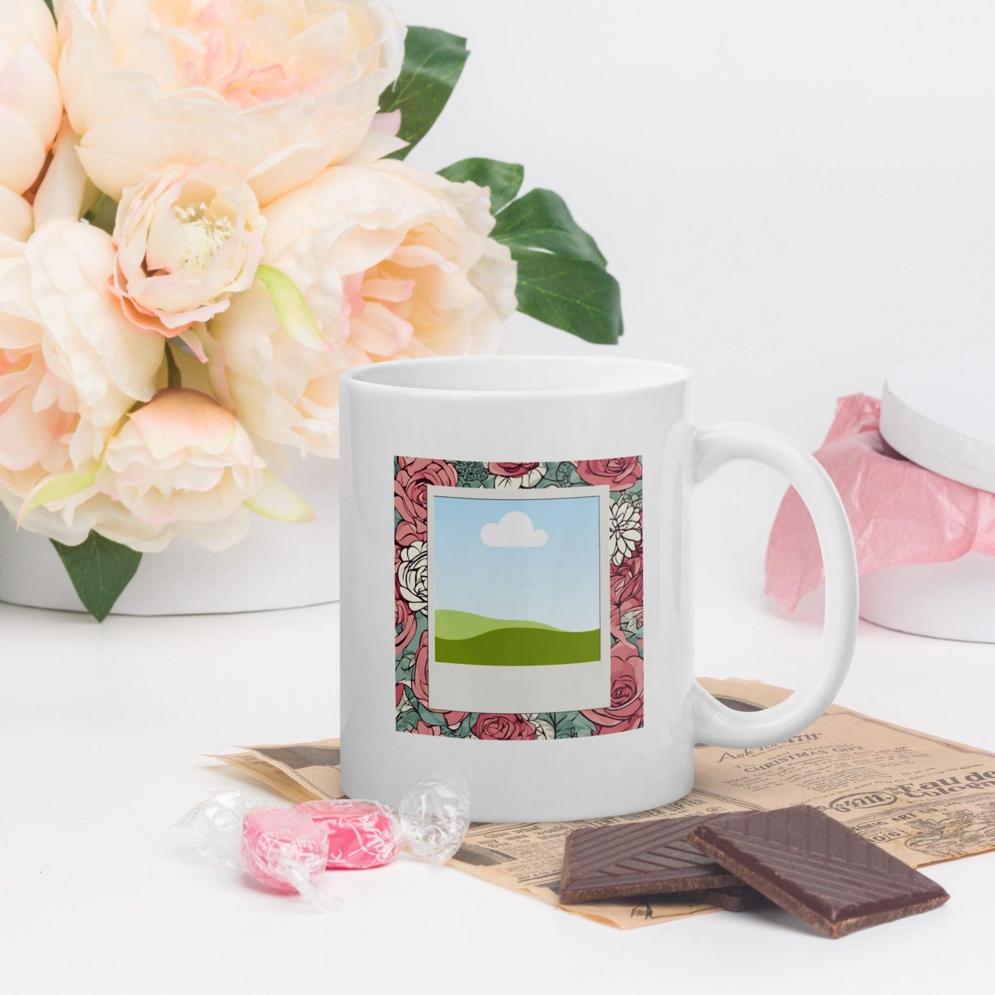 Floral Polaroid Mug - Clover Collection Shop