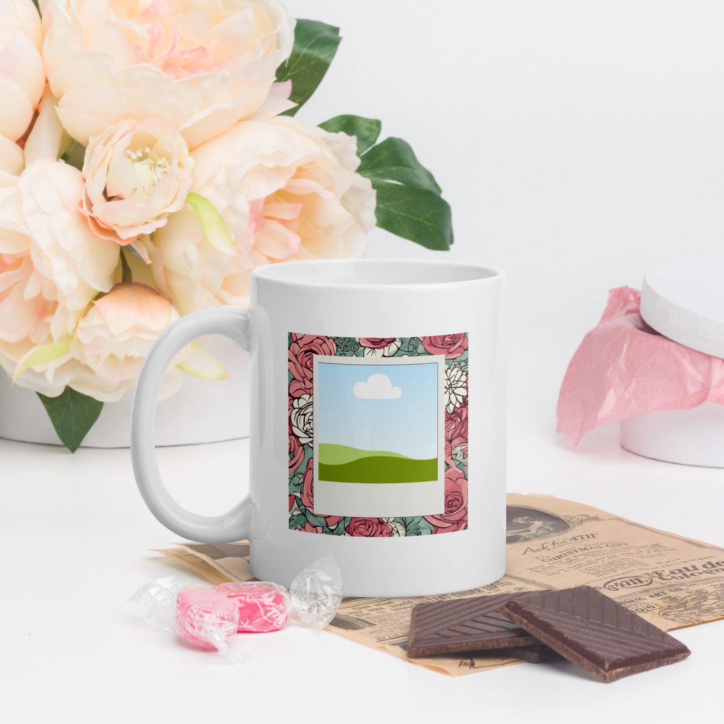 Floral Polaroid Mug - Clover Collection Shop