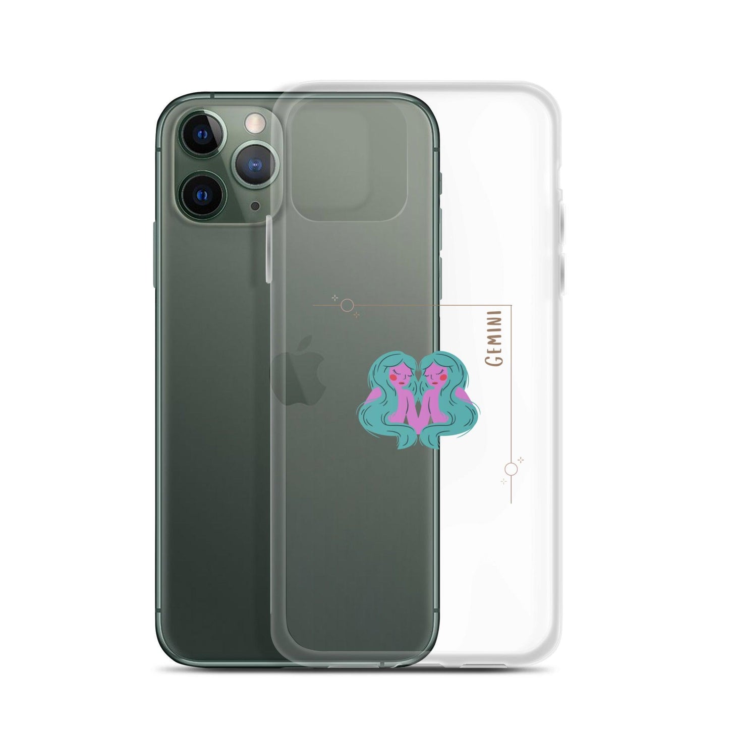 Gemini Star Sign Clear Case for iPhone® - Clover Collection Shop