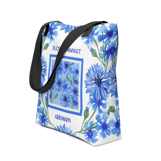 Germany Cornflower Flower Market Premium Tote Bag - Clover Collection Shop