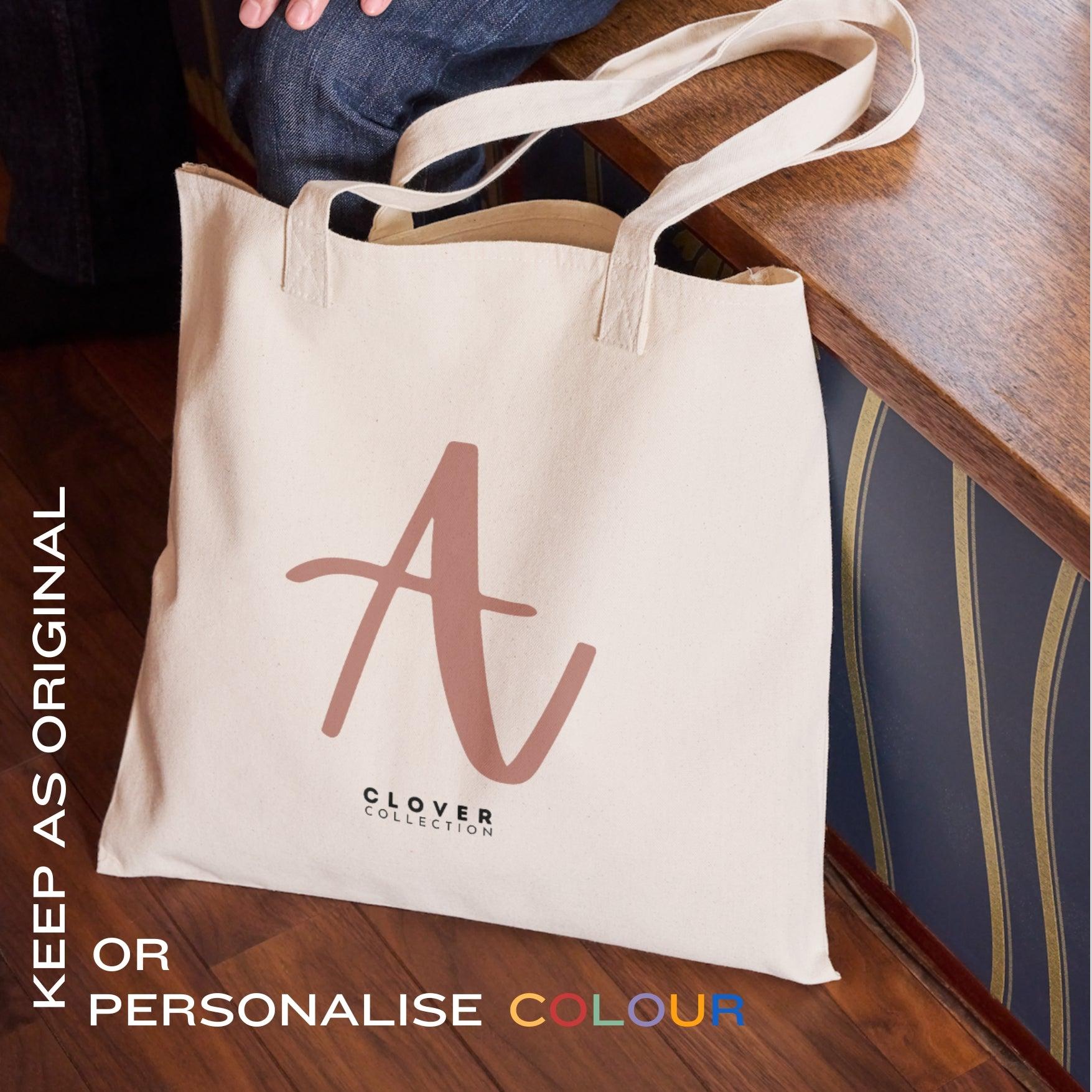 Initial “A” Eco Tote Bag - Clover Collection Shop