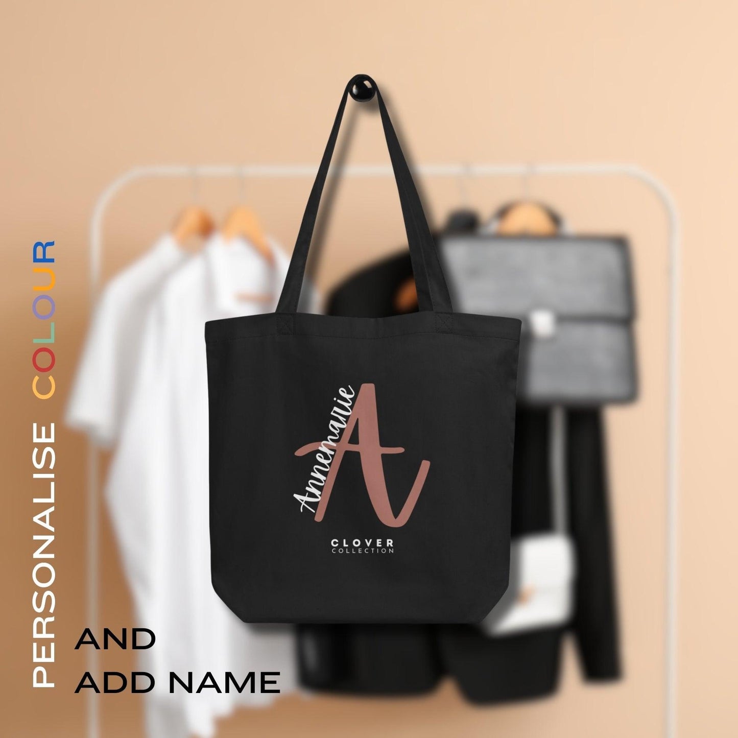 Initial “A” Eco Tote Bag - Clover Collection Shop