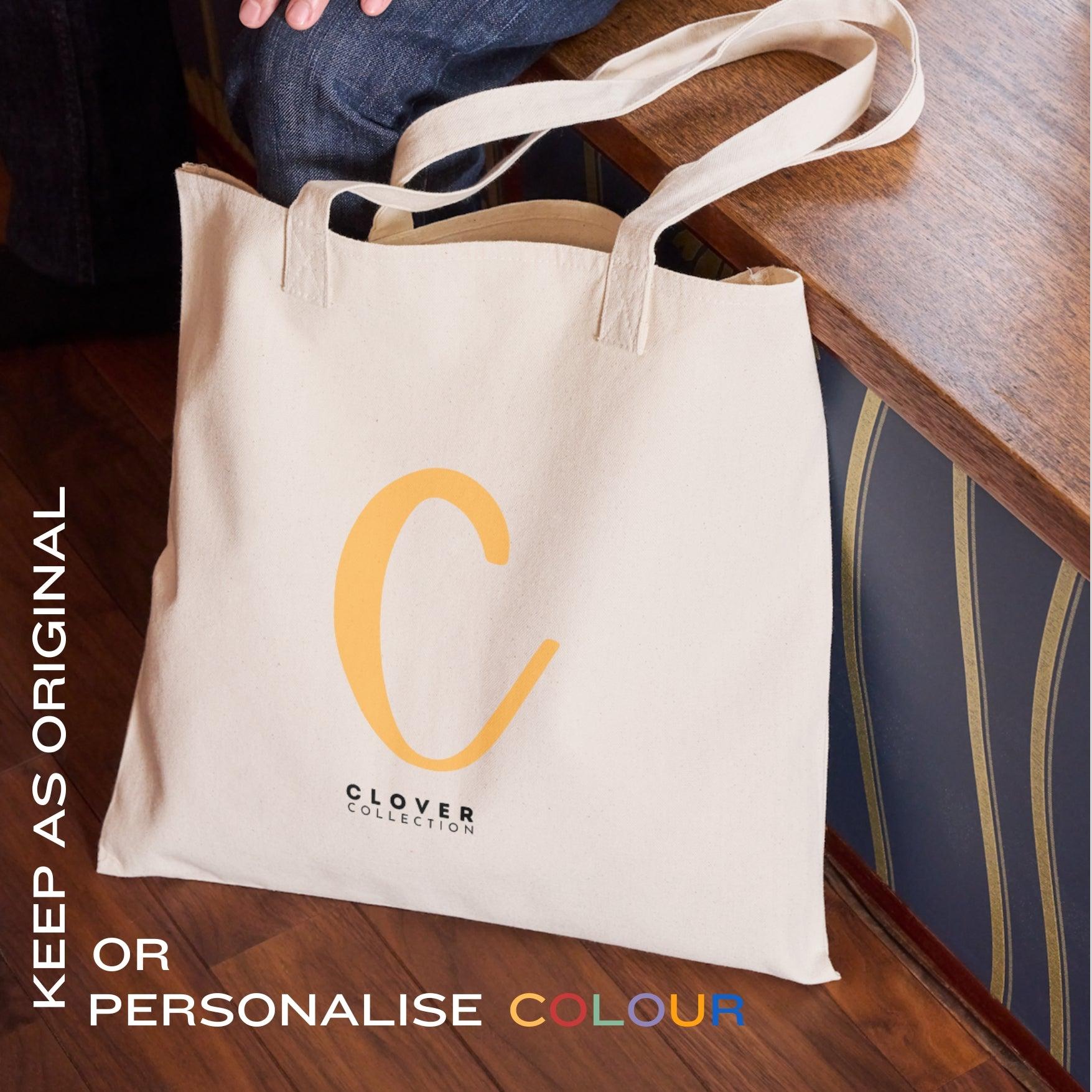 Initial “C” Eco Tote Bag - Clover Collection Shop