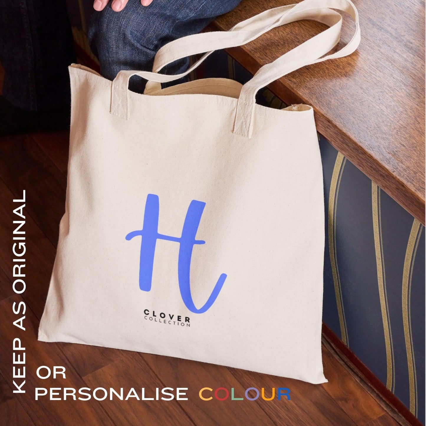 Initial “H” Eco Tote Bag - Clover Collection Shop