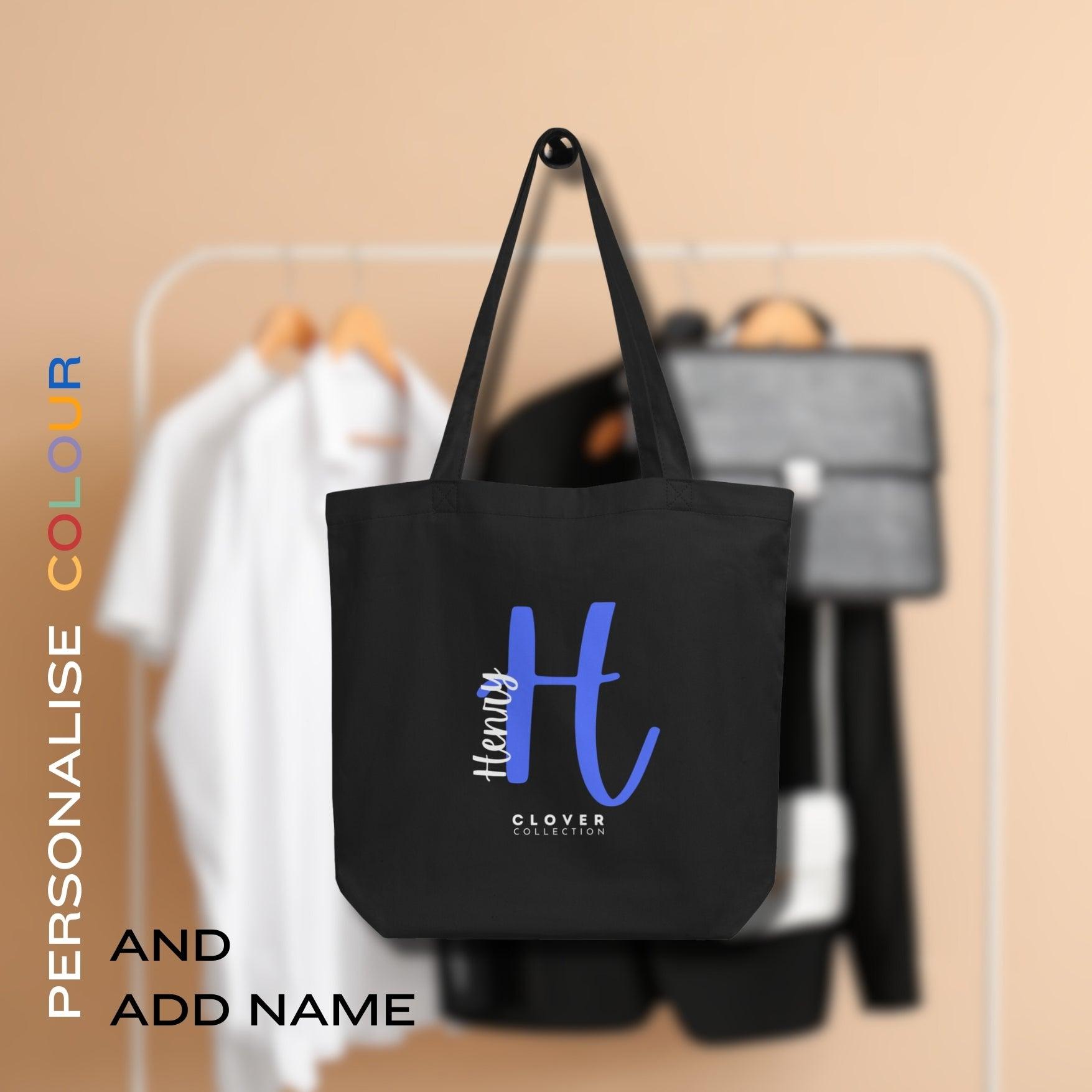 Initial “H” Eco Tote Bag - Clover Collection Shop