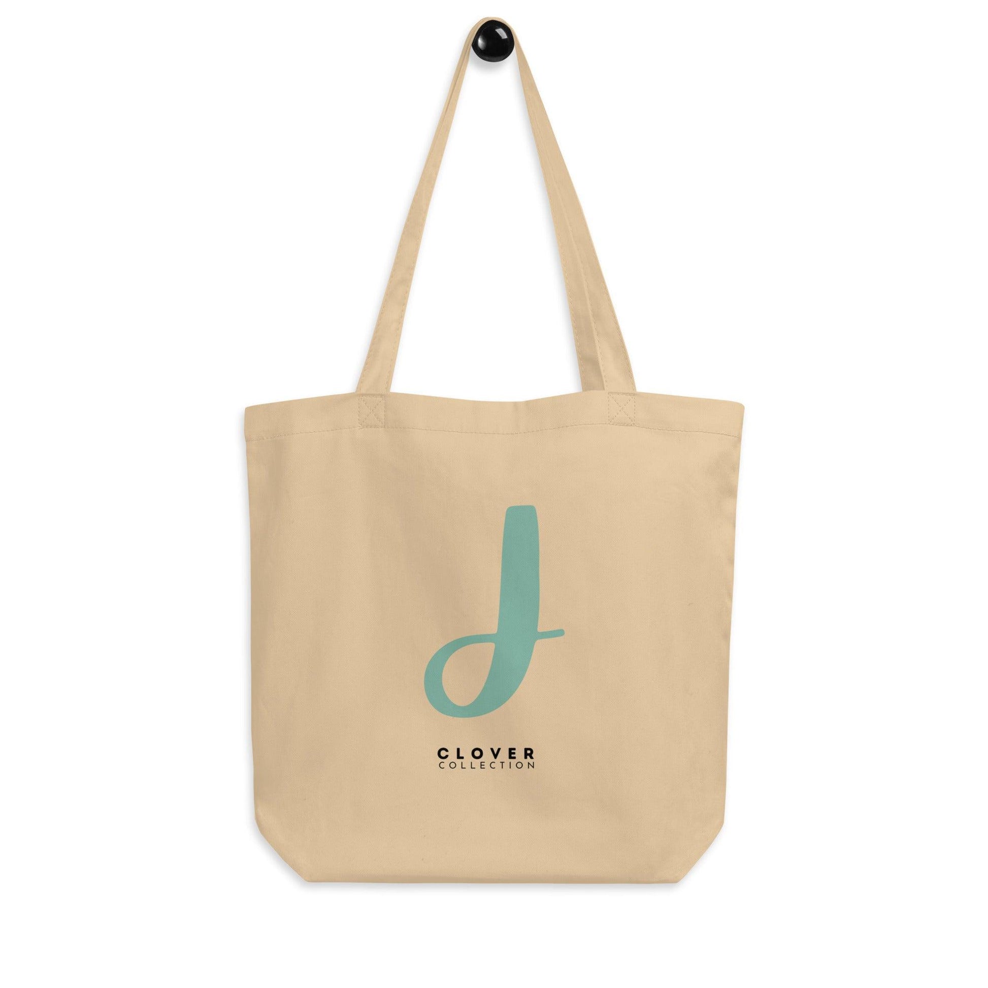 Initial “J” Eco Tote Bag - Clover Collection Shop