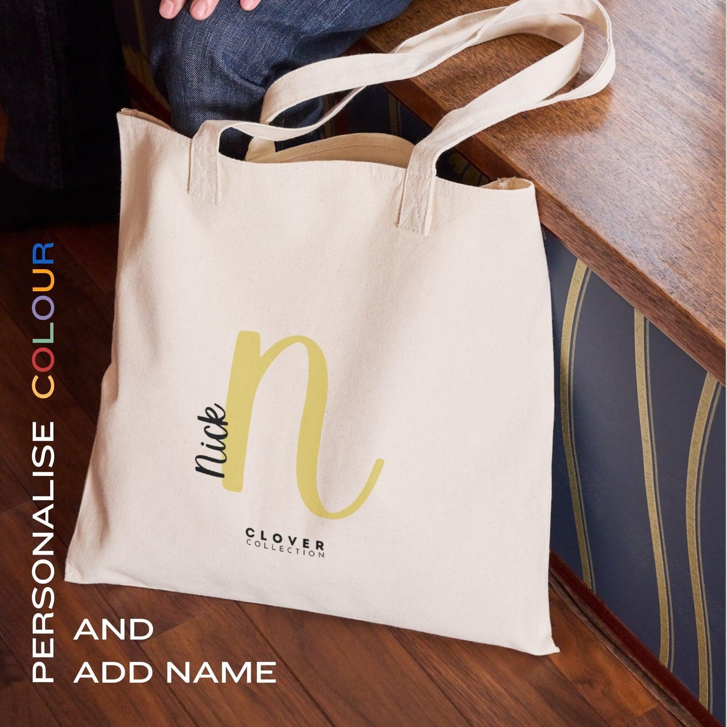 Initial “N” Eco Tote Bag - Clover Collection Shop