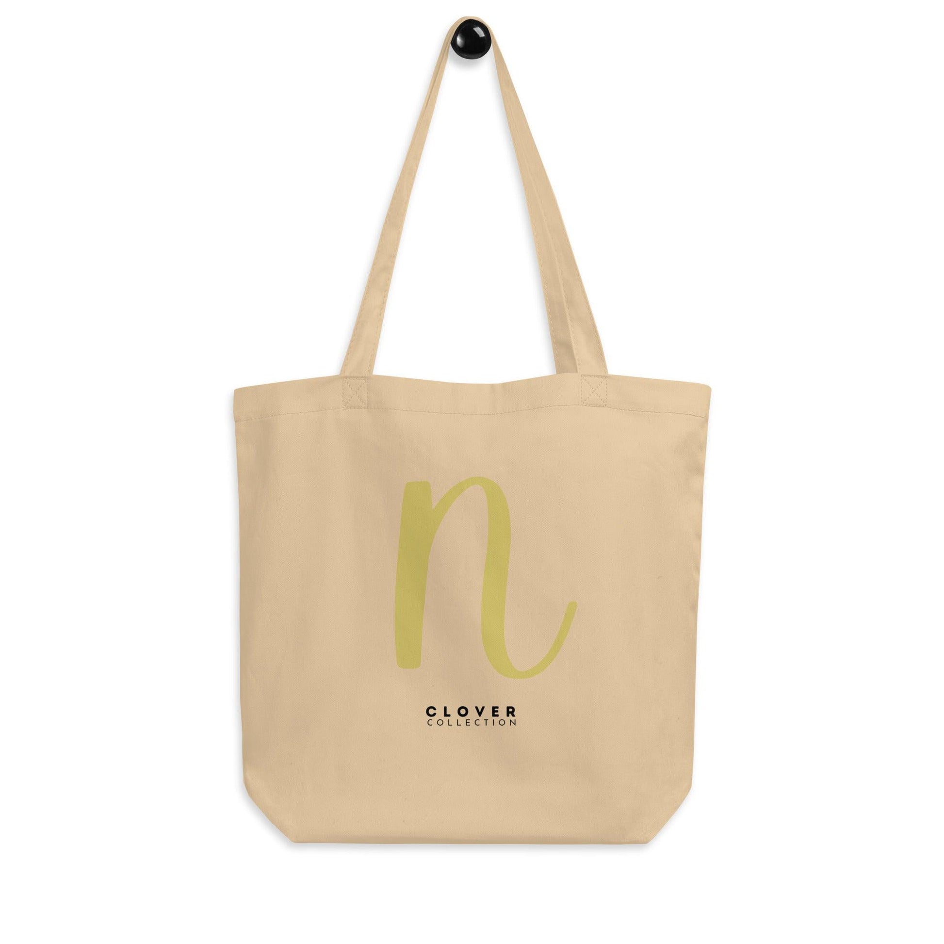 Initial “N” Eco Tote Bag - Clover Collection Shop